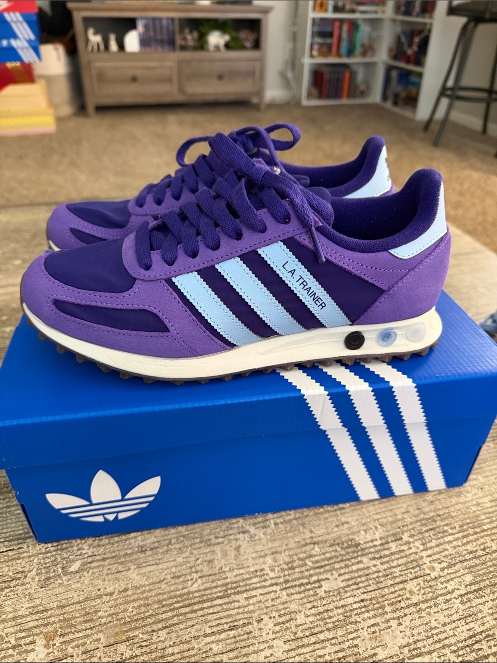 Adidas LA Trainer Purple and blue sneakers
